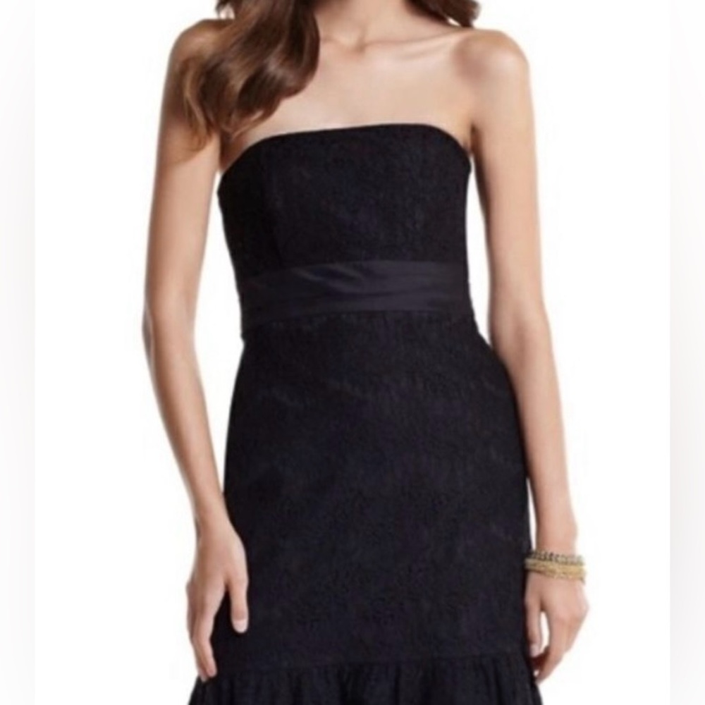White House Black Market Strapless Chic Black Dress